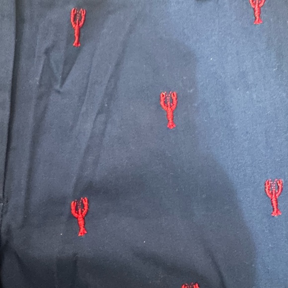 Navy British Khaki Shorts with Lobsters Embroidered - Picture 3 of 3